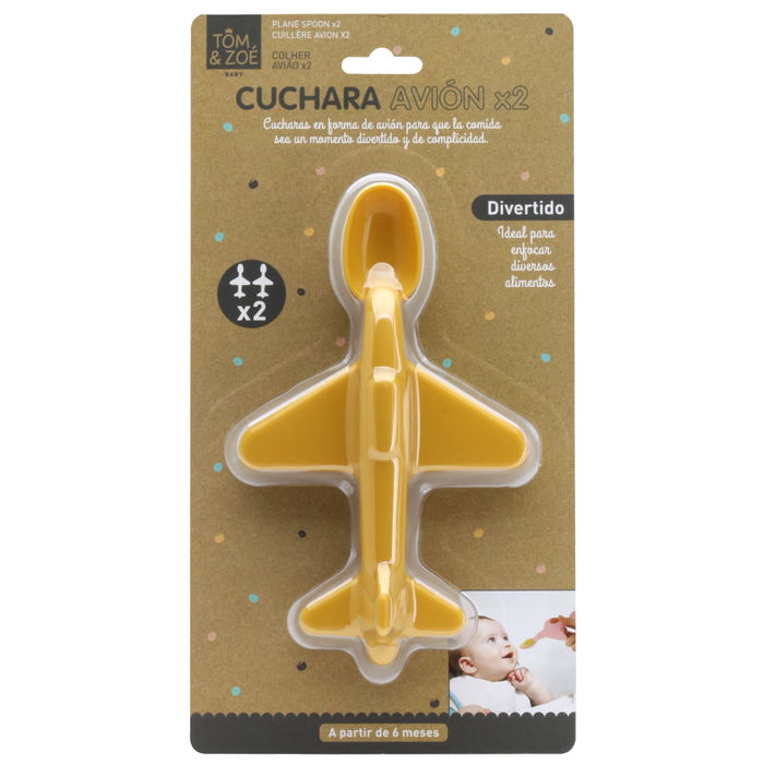 Tom et Zoe Juego de 2 Cucharas Avión Puericultura
