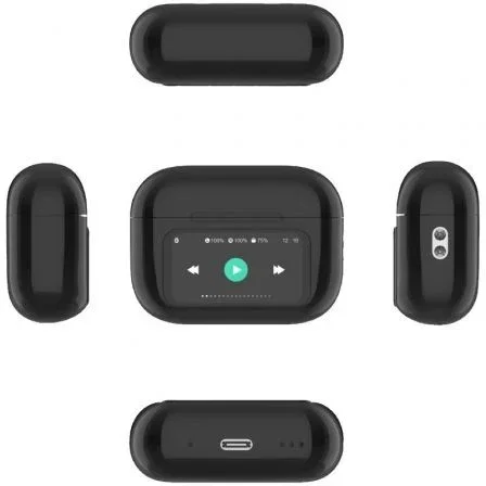 Qubo Auriculares Bluetooth TWS-400BK Inalámbricos Negros con Cancelación de Ruido ANC y ENC, Autonomía 4h