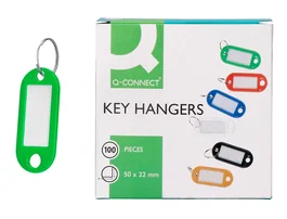 Q-connect Llavero Portaetiquetas Color Verde Expositor de 100 Unidades