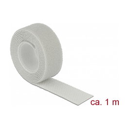 DeLOCK 18278 Cinta de velcro gris 1 m x 20 mm