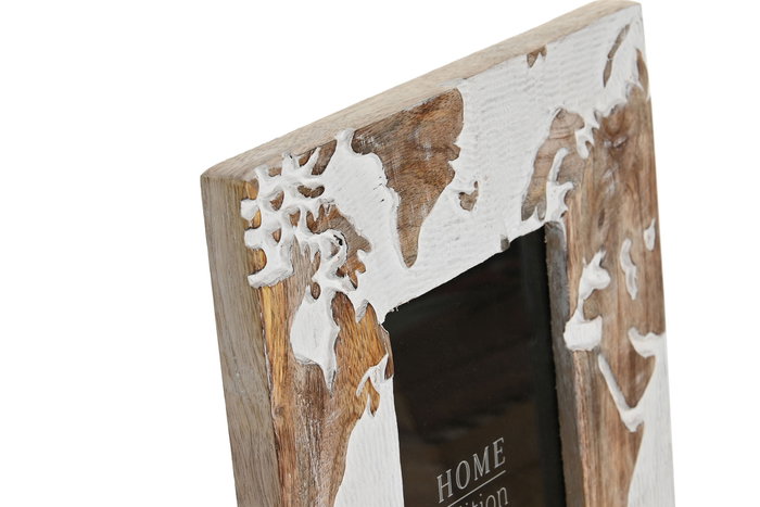 DKD Home Decor Marco de Foto 10x15 Colonial Marron y Blanco Mango 20x25x2 cm DKD Home Decor Marco de Foto 10x15 Colonial Marron y Blanco Mango 20x25x2 cm