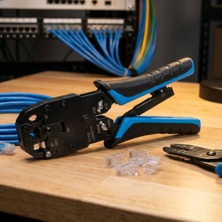 Phasak TD 019 Crimpadora Profesional para Conectores RJ11, RJ12 y RJ45 con Topes, Corte y Pelado - Compatible con Categorías Cat 5/5e/6/6A/7 Phasak TD 019 Crimpadora Profesional para Conectores RJ11, RJ12 y RJ45 con Topes, Corte y Pelado - Compatible con Categorías Cat 5/5e/6/6A/7