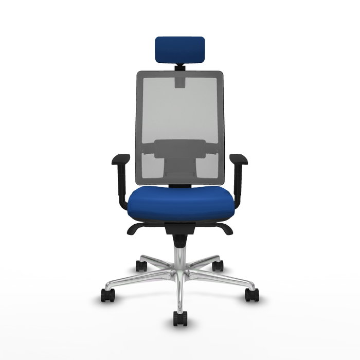 PIQUERAS Y CRESPO Silla de oficina Horna Azul y Gris con Mecanismo Sincro