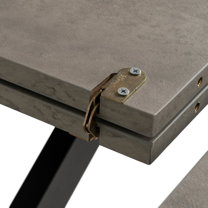 Mesa Extensible Gris-Negro Dm-Metal 120 X 120 X 76 cm