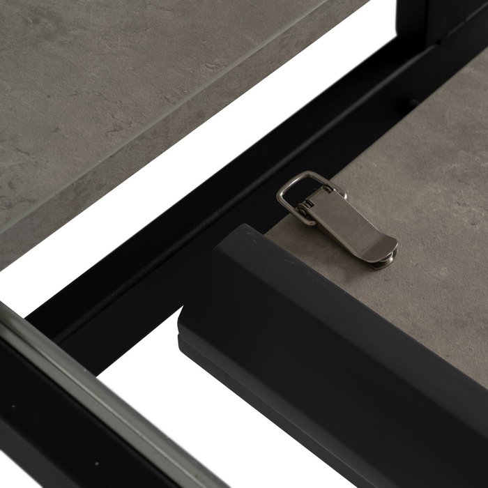 Mesa Extensible Gris-Negro Dm-Metal 120 X 120 X 76 cm