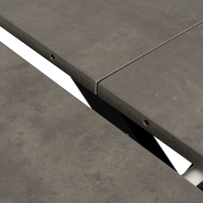 Mesa Extensible Gris-Negro Dm-Metal 120 X 120 X 76 cm