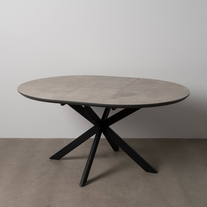 Mesa Extensible Gris-Negro Dm-Metal 120 X 120 X 76 cm