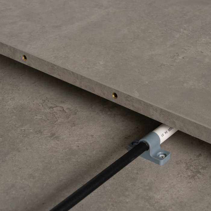 Mesa Extensible Gris-Negro Dm-Metal 120 X 120 X 76 cm