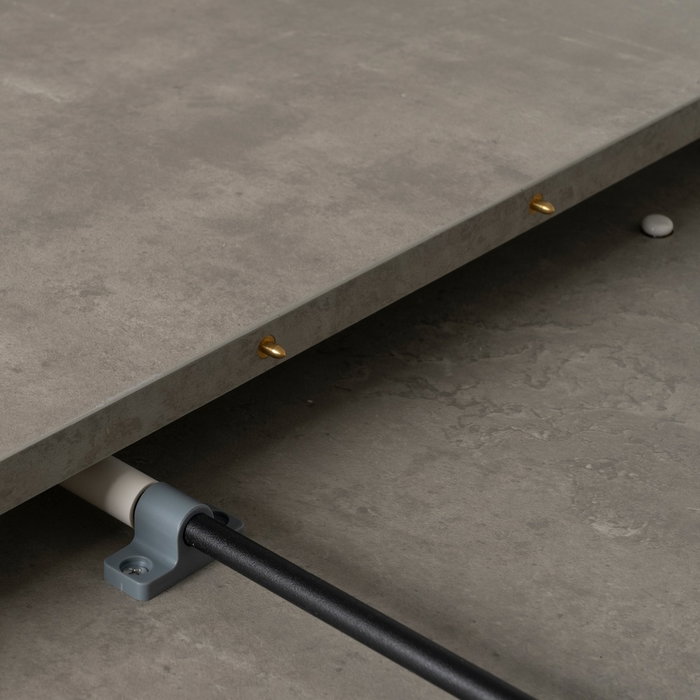 Mesa Extensible Gris-Negro Dm-Metal 120 X 120 X 76 cm