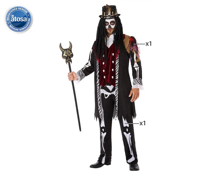 Disfraz de Hechicero Vudú para Hombre Adulto - Halloween, Multicolor, Polyester Disfraz de Hechicero Vudú para Hombre Adulto - Halloween, Multicolor, Polyester