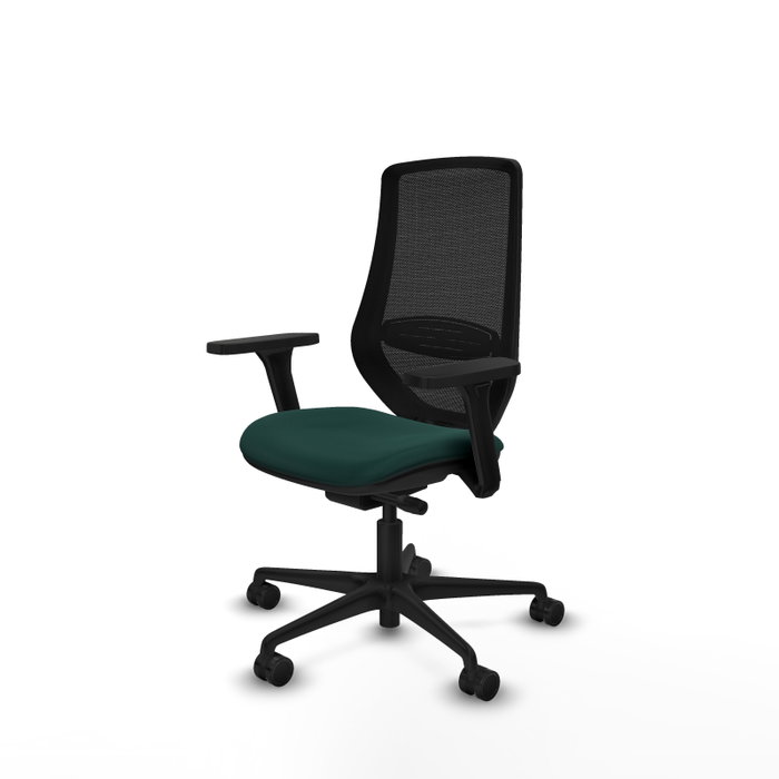 PIQUERAS Y CRESPO Silla de oficina Mardos con mecanismo Sincro/Traslack, Verde botella y Negro
