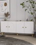 Hanah Home Consola Sapphire Oak, White 150cm Ancho x 75cm Alto x 32cm Profundidad