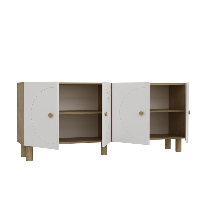 Hanah Home Consola Sapphire Oak, White 150cm Ancho x 75cm Alto x 32cm Profundidad Hanah Home Consola Sapphire Oak, White 150cm Ancho x 75cm Alto x 32cm Profundidad