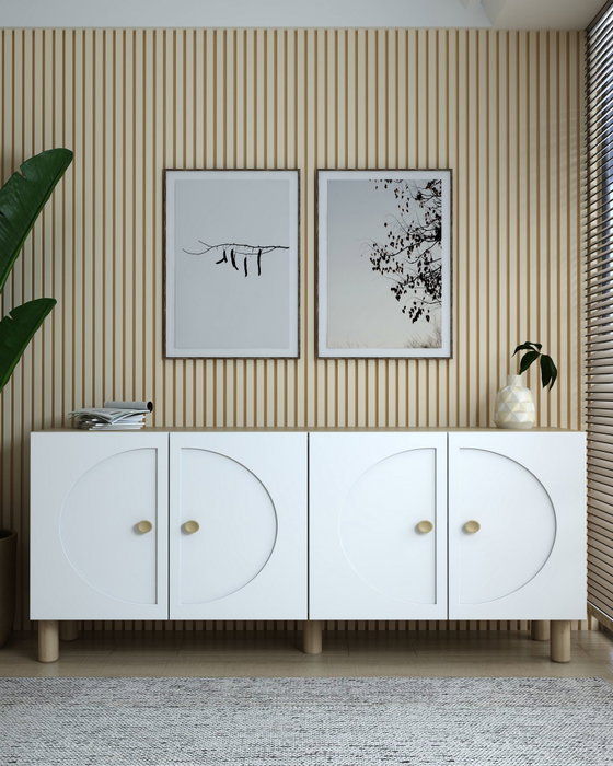 Hanah Home Consola Sapphire Oak, White 150cm Ancho x 75cm Alto x 32cm Profundidad Hanah Home Consola Sapphire Oak, White 150cm Ancho x 75cm Alto x 32cm Profundidad