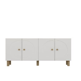 Hanah Home Consola Sapphire Oak, White 150cm Ancho x 75cm Alto x 32cm Profundidad