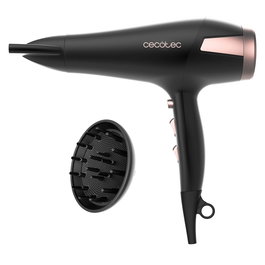 Cecotec Bamba IoniCare Elegance - Secador de Pelo 2400W con Tecnología Iónica, Difusor y Boquilla de Precisión - Negro