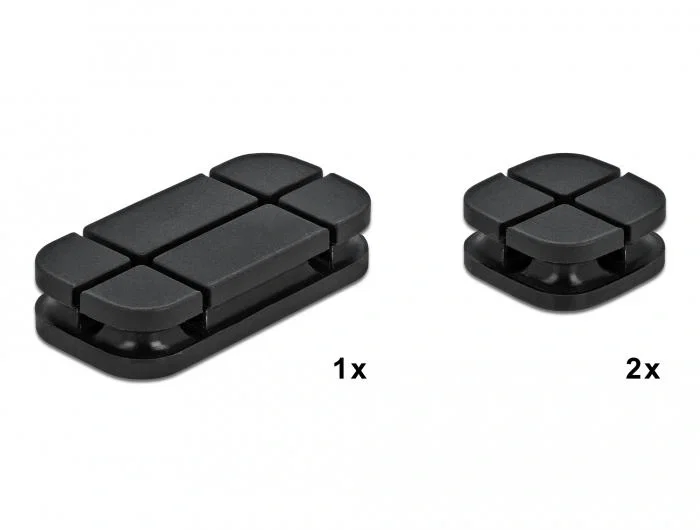 DeLOCK Juego de 3 soportes de cables, negro