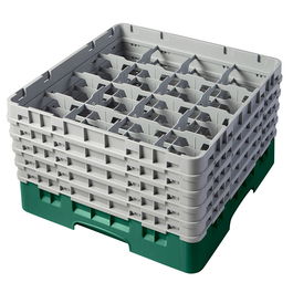 CAMBRO - 16S958-119 - Cesta de lavado 16 comp. 5 alturas - 10,9 cm Ø máx. - alt. máx. 25,8 cm - 50 x 50 x 30,8 cm - Verde sherwood