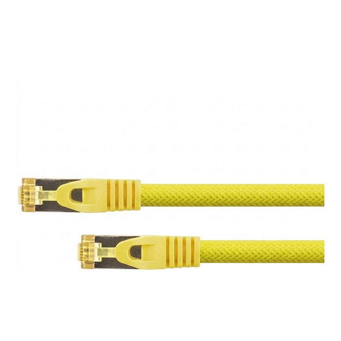 Python Patchkabel m. Cat.7 Rohkabel Nylongefl. gelb 5m Python Patchkabel m. Cat.7 Rohkabel Nylongefl. gelb 5m