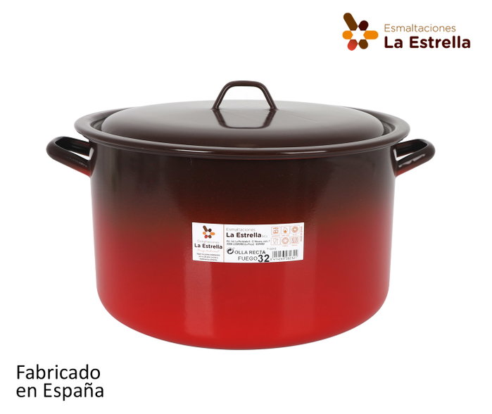 La Estrella Olla Recta con Tapa Fuego 32 cm - 14.8 L (Pack de 4 Unidades) La Estrella Olla Recta con Tapa Fuego 32 cm - 14.8 L (Pack de 4 Unidades)