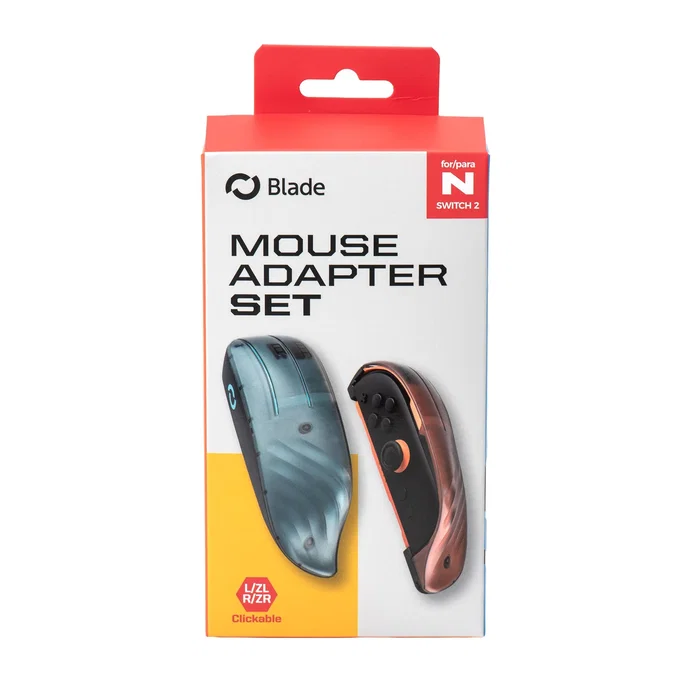 Woxter BL1008 - Adaptador ergonómico para Joy-Con Nintendo Switch (conviértelos en ratón) - Pack de 2 unidades - Negro/Azul/Rojo