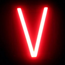 Green Ice Letra LED Neon V 108x161x38mm