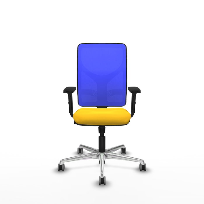 PIQUERAS Y CRESPO Silla de oficina Motilla con mecanismo Sincro, Amarillo y Azul