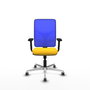 PIQUERAS Y CRESPO Silla de oficina Motilla con mecanismo Sincro, Amarillo y Azul