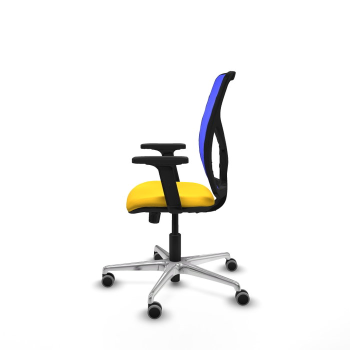 PIQUERAS Y CRESPO Silla de oficina Motilla con mecanismo Sincro, Amarillo y Azul