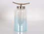 DKD Home Decor Jarrón de Cristal y Metal Sealine Azul y Dorado