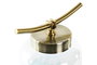 DKD Home Decor Jarrón de Cristal y Metal Sealine Azul y Dorado