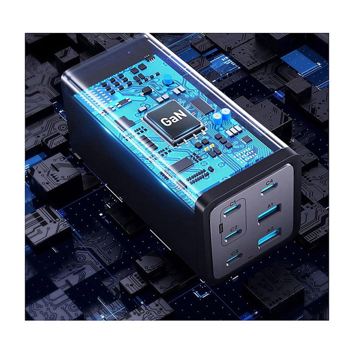 Conceptronic OZUL06BE Cargador de 6 Puertos 200W con USB-C y USB-A