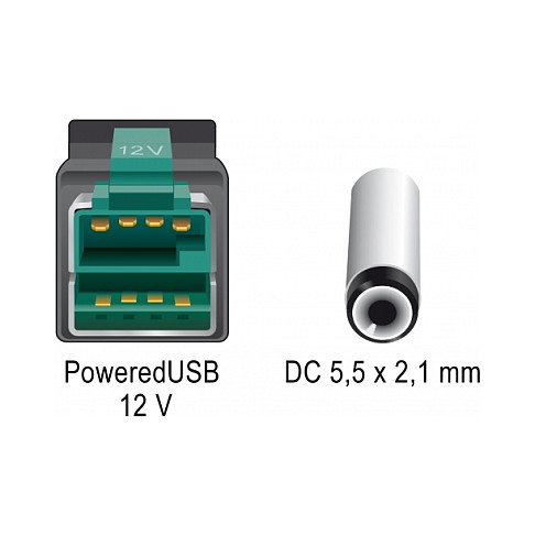 DeLOCK 85498 Cable PoweredUSB a DC 5,5 x 2,1 mm, 2 m