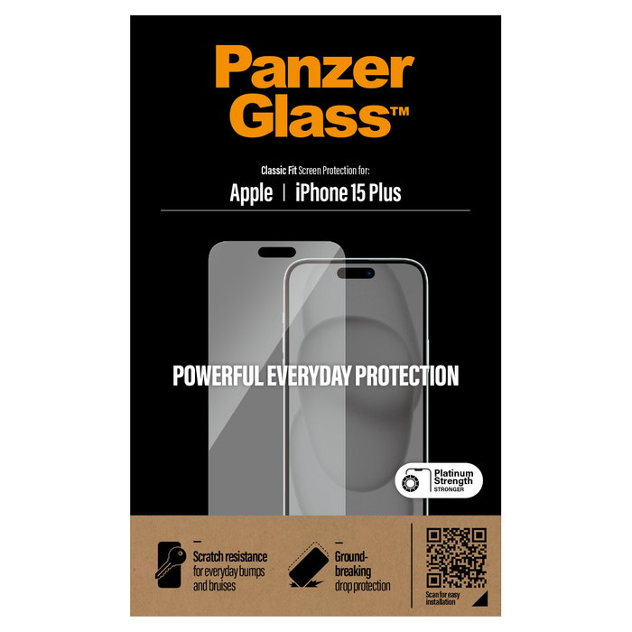 PanzerGlass Protector de Pantalla Classic Fit para iPhone 15 Plus
