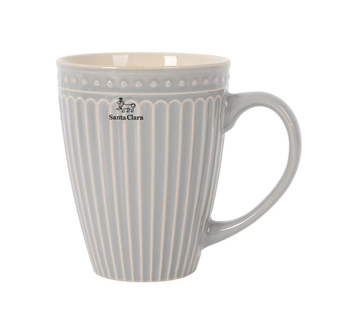 Inde Mug Jumbo, Cerámica 380 cc, Color Mondoñedo Gris, Modelo Santa Clara, 9 cm x 11 cm, Peso 337 g (12 Unidades)