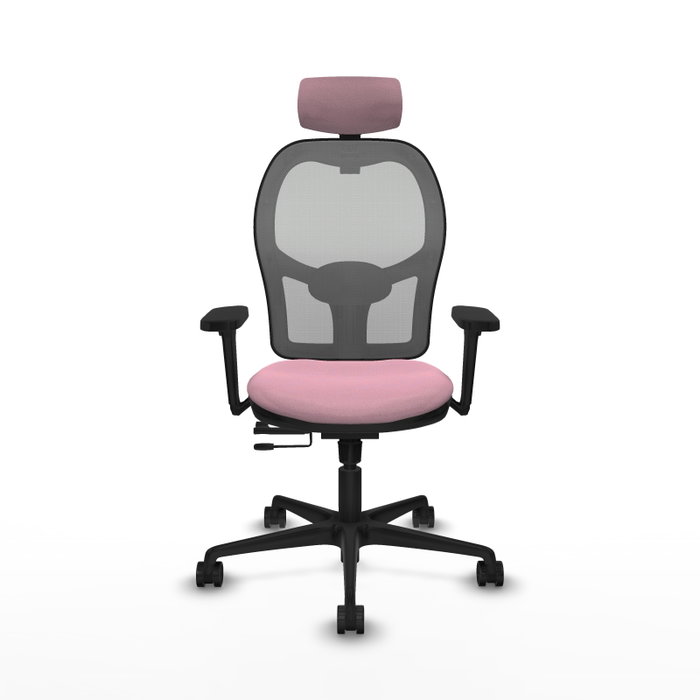 PIQUERAS Y CRESPO Silla de oficina Jorquera Rosa y Gris con mecanismo Sincro/Traslack