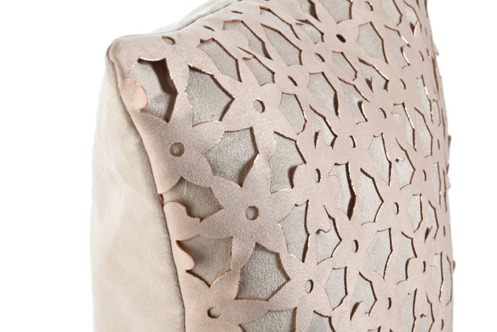 DKD Home Decor Cojín de Poliéster Calado Rosa 45x45