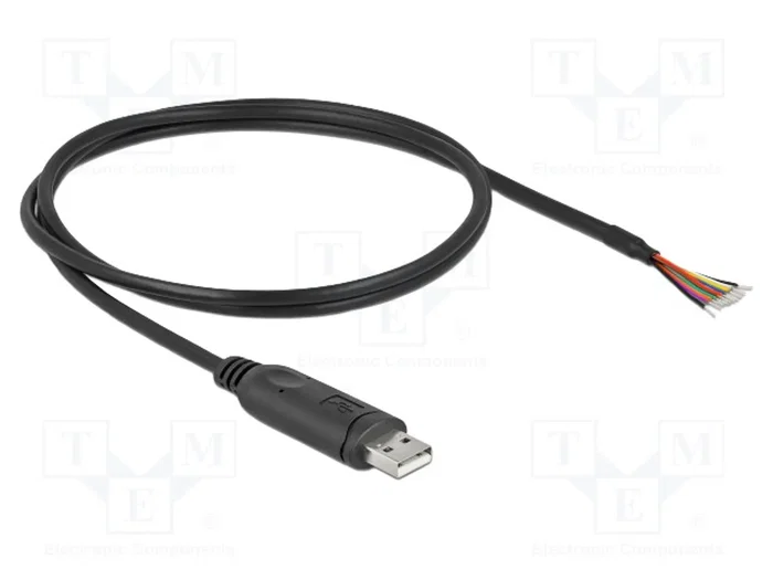 DeLOCK Cable adaptador USB 2.0 Tipo-A a serie RS-232 con 9 extremos abiertos y blindaje, 1 m DeLOCK Cable adaptador USB 2.0 Tipo-A a serie RS-232 con 9 extremos abiertos y blindaje, 1 m