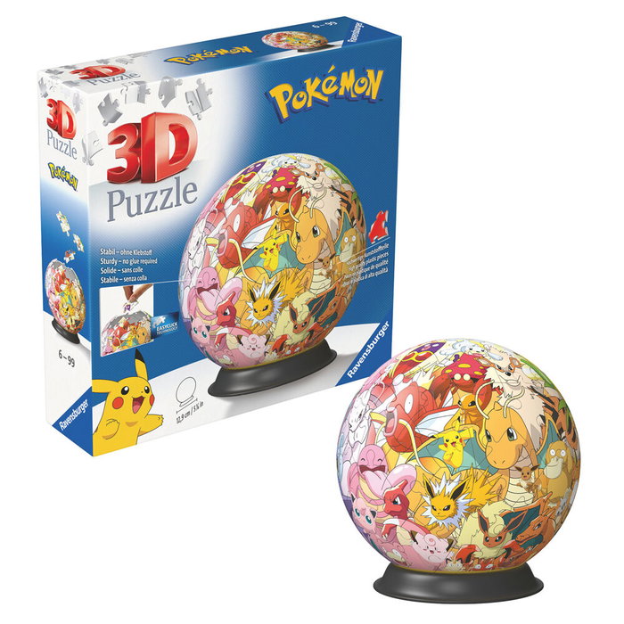 Ravensburger Puzzle Ball 3D Pokemon 11595 Rompecabezas Fácil Click Edad +6 Años