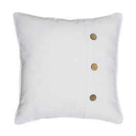 DKD Home Decor Cojín de Algodón y Poliéster con Botones de Coco, Crudo (Pack de 2)