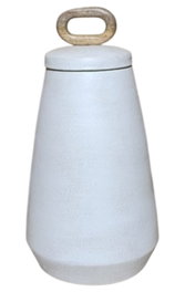 DKD Home Decor Tibor Mango y Fibra de Papel Blanco 22x22x44 cm