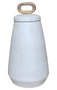 DKD Home Decor Tibor Mango y Fibra de Papel Blanco 22x22x44 cm