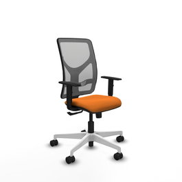 PIQUERAS Y CRESPO Silla de oficina Motilla con mecanismo Sincro, Naranja y Gris