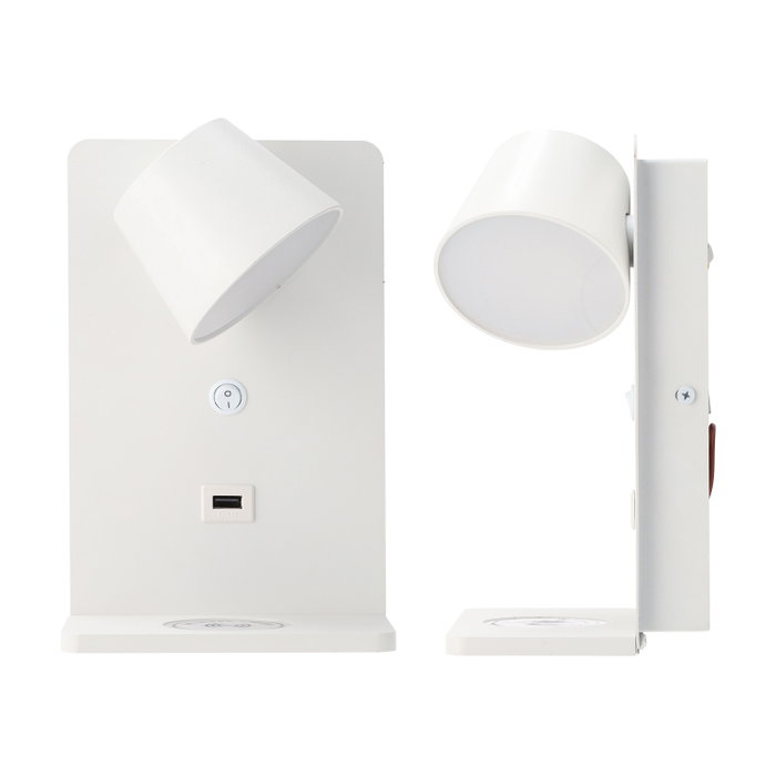 Lumo Aplique de pared para lectura con puerto USB y carga inalámbrica 6W Lumo Aplique de pared para lectura con puerto USB y carga inalámbrica 6W