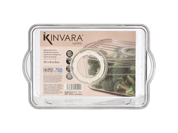 Kinvara Organizador Nevera Tapa Grande Aro Blanco 30x12.5x19.2 cm (Set de 12)