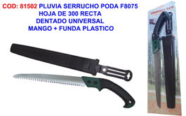PLUVIA Serrucho de Poda F8075 de 300 mm Recto con Mango y Funda de Plástico
