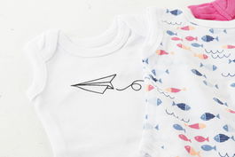 DKD Home Decor Body Bebé, Fucsia, Blanco, Algodón y Poliéster, Set de 2 Piezas