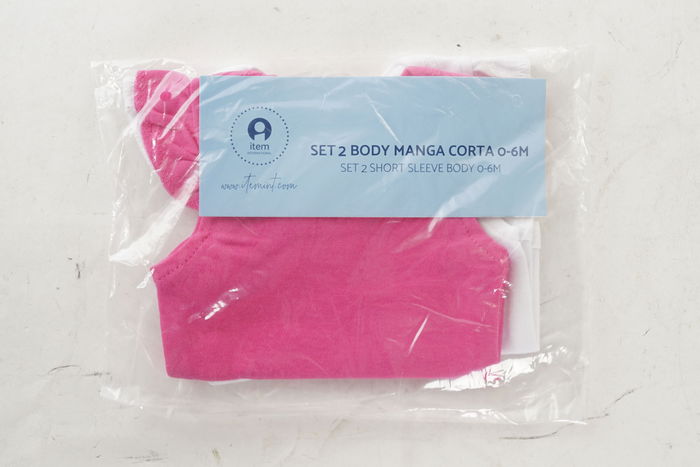 DKD Home Decor Body Bebé, Fucsia, Blanco, Algodón y Poliéster, Set de 2 Piezas