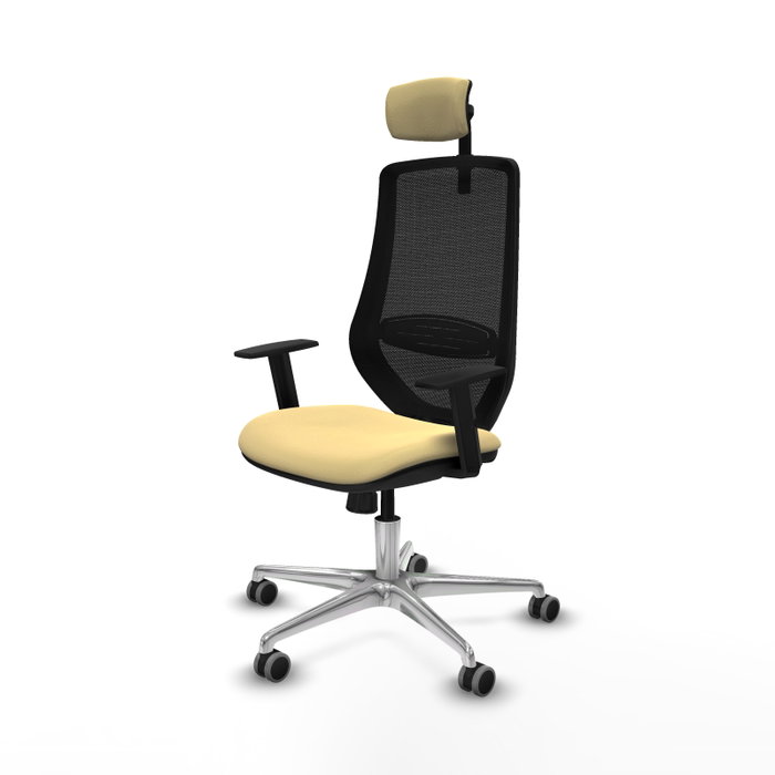PIQUERAS Y CRESPO Silla de oficina Mardos con Mecanismo Sincro, Crema y Negro PIQUERAS Y CRESPO Silla de oficina Mardos con Mecanismo Sincro, Crema y Negro