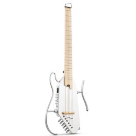 Donner Hush-I Pro White Guitarra Silenciosa Eléctrica Versátil Desmontable Portátil para Práctica